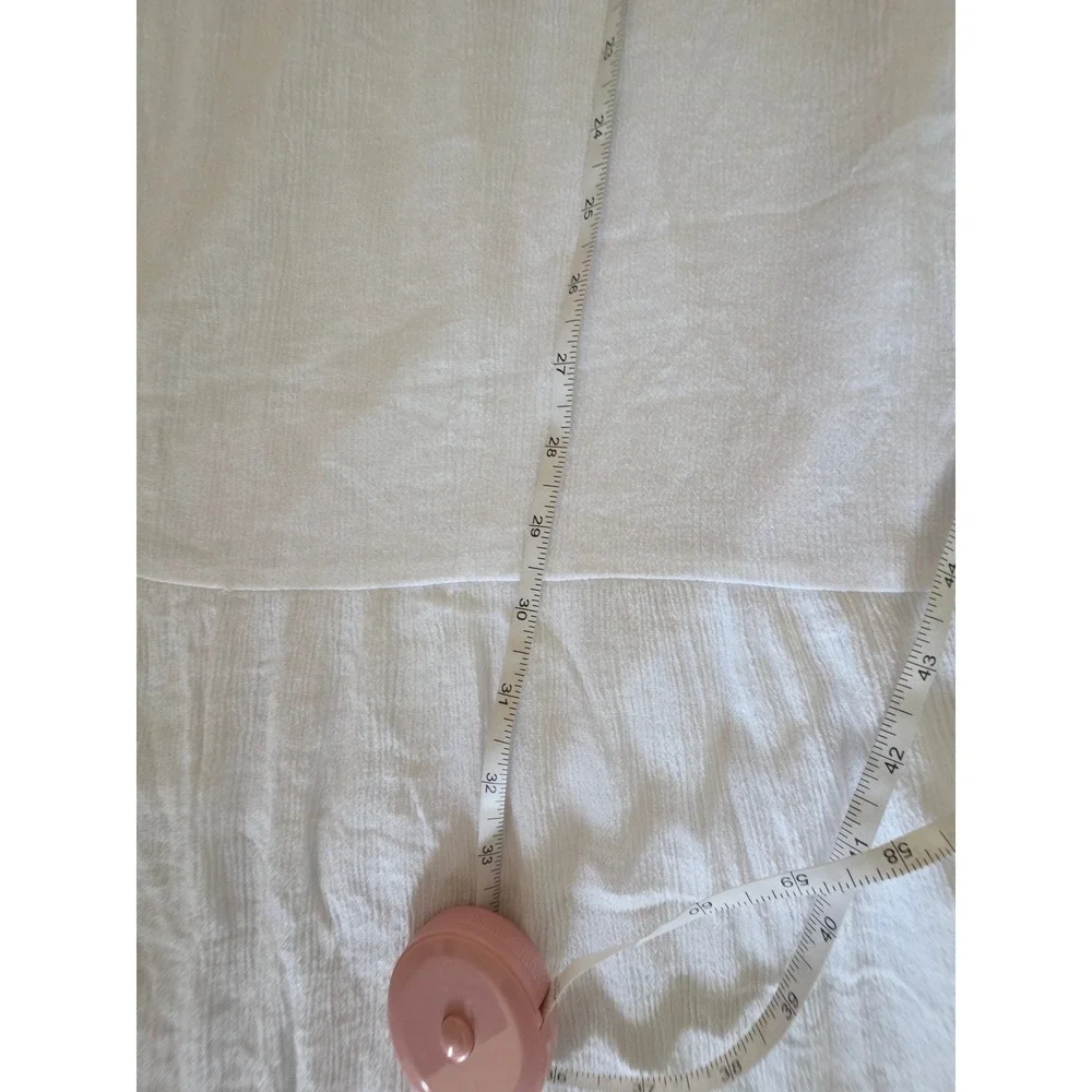 Women XXL White Floral Embroidered Tiered Maxi Dress Gauze Boho Summer Sun Dress
